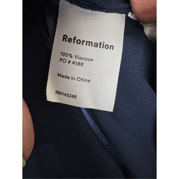 REFORMATION Navy Blue Winslow Maxi Wrap Dress Size XS - Picture 15 of 16